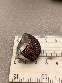 *Кольцо р.18,5 Рыжий Фианит Микро Вставки арт. MP-R00598-X-WB-X-X-DG-674 вес 10,2 г - фото 241801