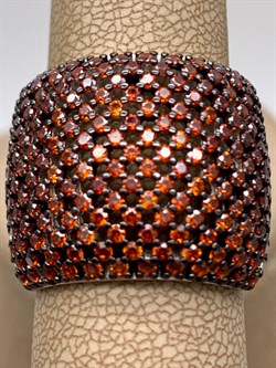 *Кольцо р.18,5 Рыжий Фианит Микро Вставки арт. MP-R00598-X-WB-X-X-DG-674 вес 10,2 г - фото 241805