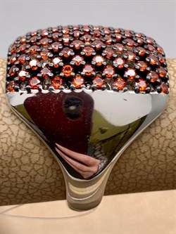 *Кольцо р.18,5 Рыжий Фианит Микро Вставки арт. MP-R00598-X-WB-X-X-DG-674 вес 10,2 г - фото 241806