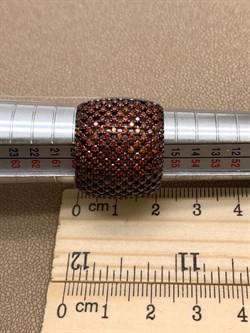 *Кольцо р.18,5 Рыжий Фианит Микро Вставки арт. MP-R00598-X-WB-X-X-DG-674 вес 10,2 г - фото 241809