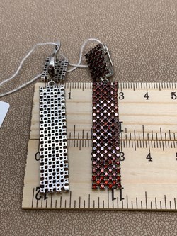 *Серьги Рыжий Фианит Микро Вставки арт. CZ-E01595-X-WB-X-X-DG-003 вес 12,30 г - фото 241813