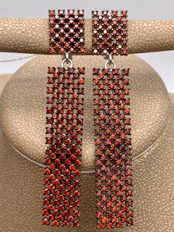 *Серьги Рыжий Фианит Микро Вставки арт. CZ-E01595-X-WB-X-X-DG-003 вес 12,30 г - фото 241816