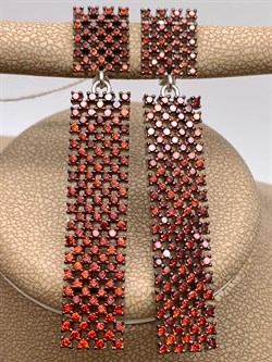 *Серьги Рыжий Фианит Микро Вставки арт. CZ-E01595-X-WB-X-X-DG-003 вес 12,30 г - фото 241818