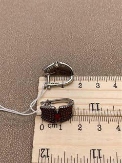 *Серьги Рыжий Фианит Микро Вставки арт. CZ-E01212-X-WB-RG-X-DG-758 вес 6,05 г - фото 241820