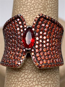 *Кольцо р.18 Рыжий Фианит Микро Вставки арт. CZ-R01212-X-WB-RG-X-DG-727 вес 8,29 г - фото 241831