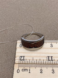 *Кольцо р.19,5 Рыжий Фианит Микро Вставки арт. MP-R00805-X-WB-X-X-Or-480 вес 4,42 г - фото 241838