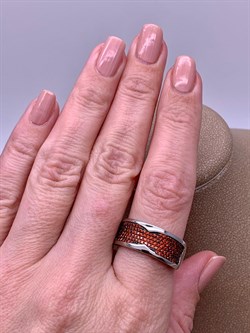 *Кольцо р.19,5 Рыжий Фианит Микро Вставки арт. MP-R00805-X-WB-X-X-Or-480 вес 4,42 г - фото 241840