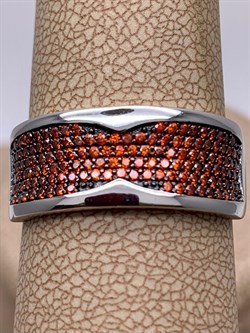 *Кольцо р.19,5 Рыжий Фианит Микро Вставки арт. MP-R00805-X-WB-X-X-Or-480 вес 4,42 г - фото 241841