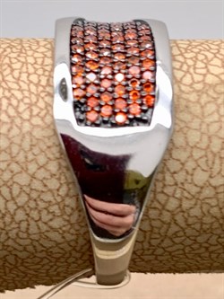 *Кольцо р.19,5 Рыжий Фианит Микро Вставки арт. MP-R00805-X-WB-X-X-Or-480 вес 4,42 г - фото 241842