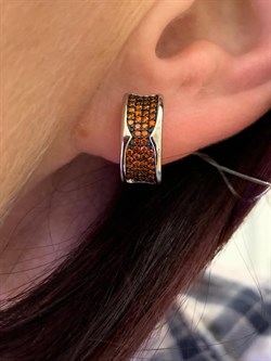 *Серьги Рыжий Фианит Микро Вставки арт. MP-E00805-X-WB-X-X-Or-327 вес 3,83 г - фото 241849