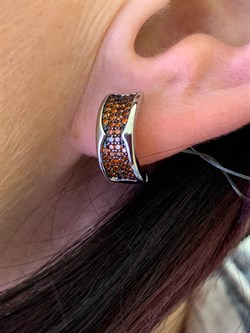 *Серьги Рыжий Фианит Микро Вставки арт. MP-E00805-X-WB-X-X-Or-327 вес 3,83 г - фото 241850