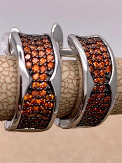 *Серьги Рыжий Фианит Микро Вставки арт. MP-E00805-X-WB-X-X-Or-327 вес 3,83 г - фото 241852