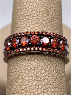 *Кольцо р.18 Рыжий Фианит Микро Вставки арт. CZ-R00681-X-WB-Or-X-Or-608 вес 4,21 г - фото 241882 *Кольцо р.18 Рыжий Фианит Микро Вставки арт. CZ-R00681-X-WB-Or-X-Or-608 вес 4,21 г - фото 241882