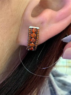 *Серьги Рыжий Фианит Микро Вставки арт. CZ-E00681-X-WB-Or-X-Or-156 вес 3,18 г - фото 241891 *Серьги Рыжий Фианит Микро Вставки арт. CZ-E00681-X-WB-Or-X-Or-156 вес 3,18 г - фото 241891