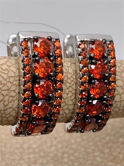 *Серьги Рыжий Фианит Микро Вставки арт. CZ-E00681-X-WB-Or-X-Or-156 вес 3,18 г - фото 241893 *Серьги Рыжий Фианит Микро Вставки арт. CZ-E00681-X-WB-Or-X-Or-156 вес 3,18 г - фото 241893