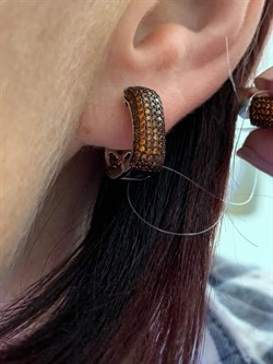 *Серьги Конго Рыжий Фианит Микро Вставки арт. MP-E00905-X-WB-X-X-DG-315 вес 6,36 г - фото 241899 *Серьги Конго Рыжий Фианит Микро Вставки арт. MP-E00905-X-WB-X-X-DG-315 вес 6,36 г - фото 241899