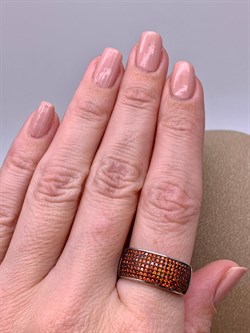 *Кольцо р.18,5 Рыжий Фианит Микро Вставки арт. MP-R01516-X-WB-X-X-Or-985 вес 4,1 г - фото 241906 *Кольцо р.18,5 Рыжий Фианит Микро Вставки арт. MP-R01516-X-WB-X-X-Or-985 вес 4,1 г - фото 241906