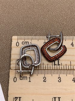 *Серьги Трансформеры Рыжий Фианит Микро Вставки арт. MP-E01516-X-WB-X-X-Or-971 вес 4,96 г - фото 241924 *Серьги Трансформеры Рыжий Фианит Микро Вставки арт. MP-E01516-X-WB-X-X-Or-971 вес 4,96 г - фото 241924