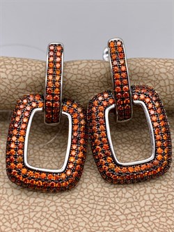 *Серьги Трансформеры Рыжий Фианит Микро Вставки арт. MP-E01516-X-WB-X-X-Or-971 вес 4,96 г - фото 241928 *Серьги Трансформеры Рыжий Фианит Микро Вставки арт. MP-E01516-X-WB-X-X-Or-971 вес 4,96 г - фото 241928