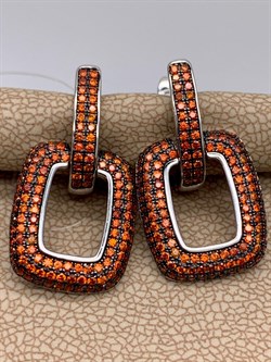 *Серьги Трансформеры Рыжий Фианит Микро Вставки арт. MP-E01516-X-WB-X-X-Or-971 вес 4,96 г - фото 241929 *Серьги Трансформеры Рыжий Фианит Микро Вставки арт. MP-E01516-X-WB-X-X-Or-971 вес 4,96 г - фото 241929