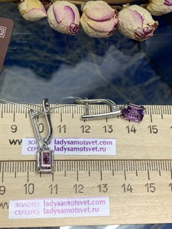 *Серьги Аметист Урал арт. С1270/Ag-617/14-044 вес 3,79 г - фото 242094