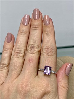 *Кольцо р.20 Аметист Урал арт. К1270/Ag-617/14-667 вес 2,31 г - фото 242111