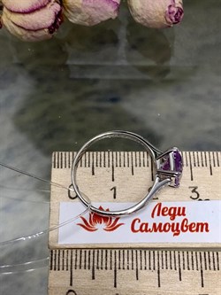 *Кольцо р.19 Аметист Урал арт. К1270/Ag-617/14-528 вес 2,24 г - фото 242129