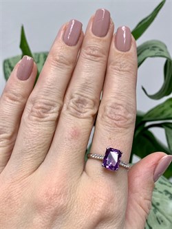*Кольцо р.18,5 Аметист Урал арт. К1270/Ag-617/14-986 вес  2,08 г - фото 242134