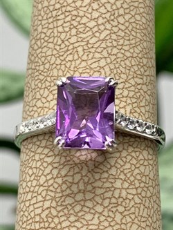 *Кольцо р.18,5 Аметист Урал арт. К1270/Ag-617/14-986 вес  2,08 г - фото 242137