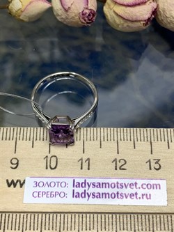 *Кольцо р.18,5 Аметист Урал арт. К1270/Ag-617/14-986 вес  2,08 г - фото 242142
