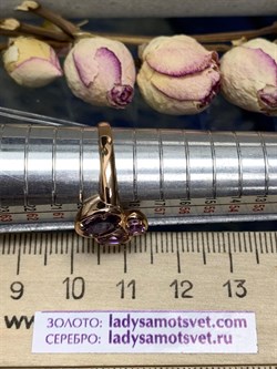 *Кольцо р.19 Лавандовый Аметист арт. К1340/Ag-607/14ПОЗ-183 вес 3 г - фото 242147