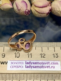 *Кольцо р.19 Лавандовый Аметист арт. К1340/Ag-607/14ПОЗ-183 вес 3 г - фото 242148