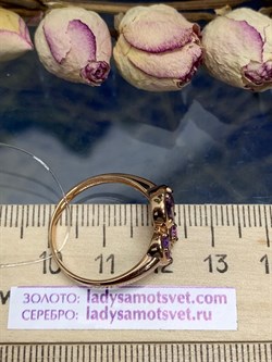 *Кольцо р.19 Лавандовый Аметист арт. К1340/Ag-607/14ПОЗ-183 вес 3 г - фото 242150