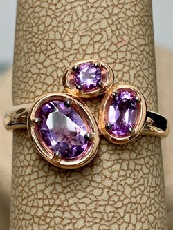 *Кольцо р.19 Лавандовый Аметист арт. К1340/Ag-607/14ПОЗ-183 вес 3 г - фото 242152