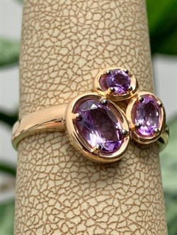 *Кольцо р.19 Лавандовый Аметист арт. К1340/Ag-607/14ПОЗ-183 вес 3 г - фото 242153