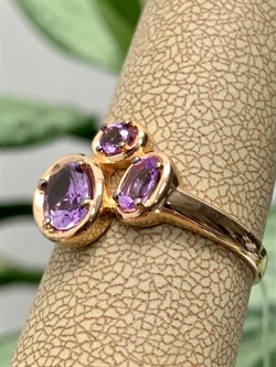 *Кольцо р.19 Лавандовый Аметист арт. К1340/Ag-607/14ПОЗ-183 вес 3 г - фото 242154