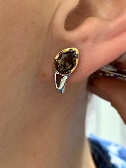 *Серьги Микс Аметист Дымчатый Кварц арт. С1345/Ag-607/41ПОЗ-492 вес 3,78 г - фото 242177