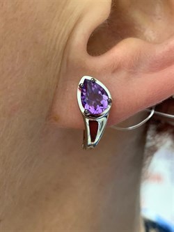 *Серьги Микс Аметист Дымчатый Кварц арт. С1345/Ag-607/41ПОЗ-492 вес 3,78 г - фото 242178