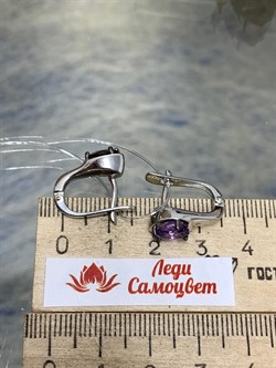 *Серьги Микс Аметист Дымчатый Кварц арт. С1345/Ag-607/41ПОЗ-492 вес 3,78 г - фото 242180