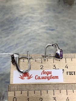 *Серьги Микс Аметист Дымчатый Кварц арт. С1345/Ag-607/41ПОЗ-492 вес 3,78 г - фото 242182