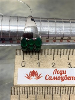 *Кольцо р.18,5 Зеленый Агат арт. К1028Ю/Ag-607/10-423 вес 3,78 г - фото 242193