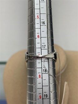 *Кольцо р.17,5 Зеленый Агат арт. К1028Ю/Ag-607/10-585 вес 3,74 г - фото 242211