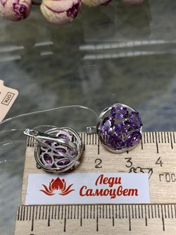 *Серьги Орхидея Аметист Урал арт. С1035Ю/Ag-607/14-041 вес 4,65 г - фото 242310 *Серьги Орхидея Аметист Урал арт. С1035Ю/Ag-607/14-041 вес 4,65 г - фото 242310