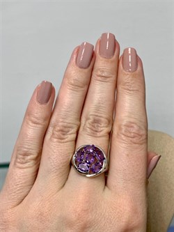 *Кольцо р.18 Аметист Урал арт. К1035Ю/Ag-607/14-578 вес 3,11 г - фото 242315