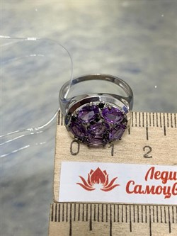 *Кольцо р.18 Аметист Урал арт. К1035Ю/Ag-607/14-578 вес 3,11 г - фото 242318