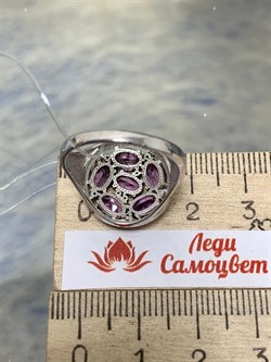 *Кольцо р.18,5 Аметист Урал арт. К1035Ю/Ag-607/14-677 вес 2,89 г - фото 242325
