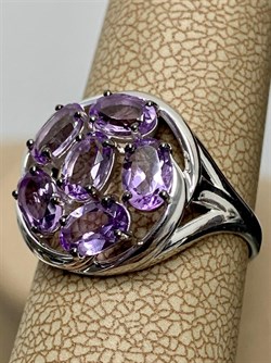 *Кольцо р.18,5 Аметист Урал арт. К1035Ю/Ag-607/14-677 вес 2,89 г - фото 242328