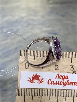 *Кольцо р.19 Аметист Урал арт. К1035Ю/Ag-607/14-738 вес 2,87 г - фото 242335