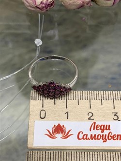 *Кольцо р.19,5 Родолит Мозамбик арт. К1024Ю/Ag-607/9-568 вес 2,33 г - фото 243151