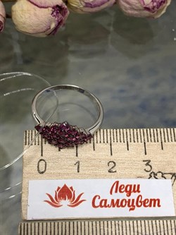 *Кольцо р.20 Родолит Мозамбик арт. К1024Ю/Ag-607/9-481 вес 2,47 г - фото 243182